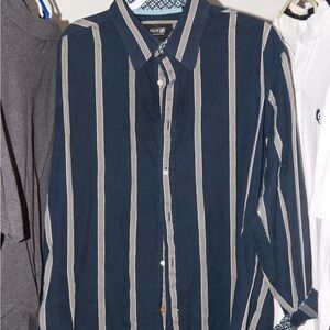 Nickels Men's Navy Striped Shirt